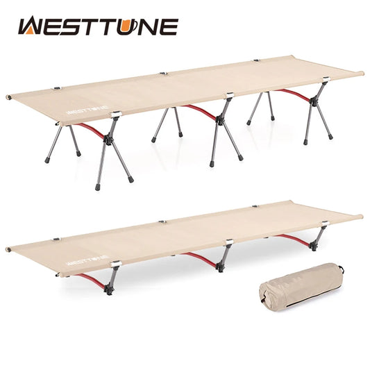 WEST TUNE Camping Cot With Leg Extenders Ultralight Folding Bed