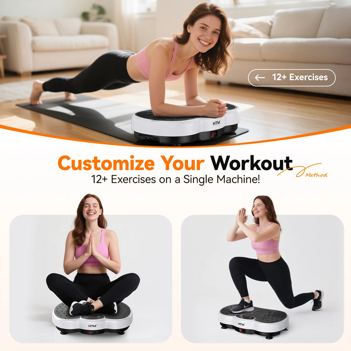Vibration Exercise Plate Machine Full Body Shaker 120 Levels Adjustable Speed Weight Loss Fat Shaking Machines Workout Portable Fitness Equipment