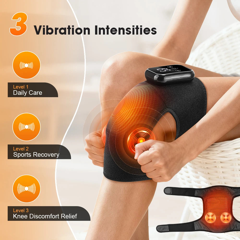 AFDEAL Electric Heated Knee Massage Pad With 3 Level Heat