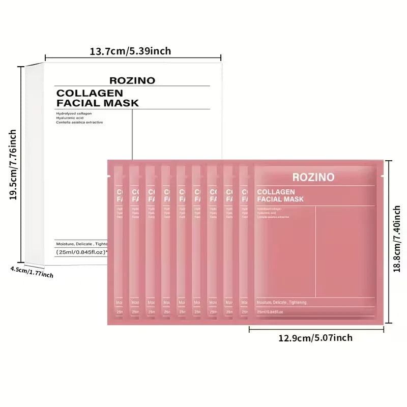ROZINO Bio Collagen Facial Mask for Hydrated and Glowing Skin