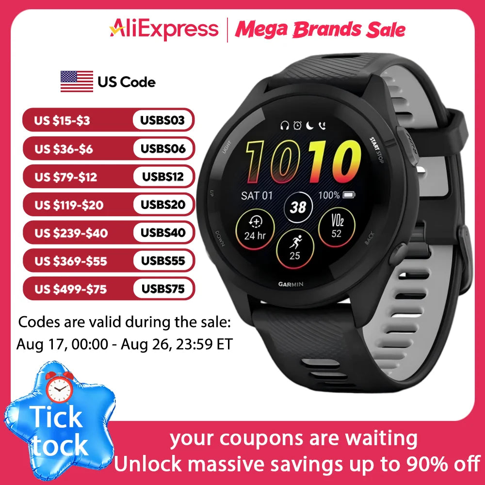 Garmin Forerunner 265 GPS Smartwatch With Health And Fitness Tracking