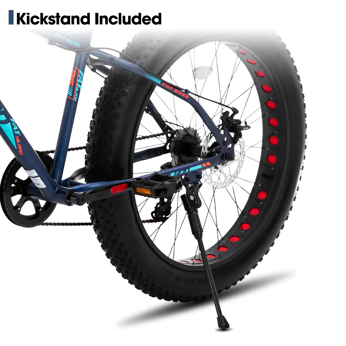 Hiland Fat Tire Mountain Bike Shimano Gears Dual Disc Brakes