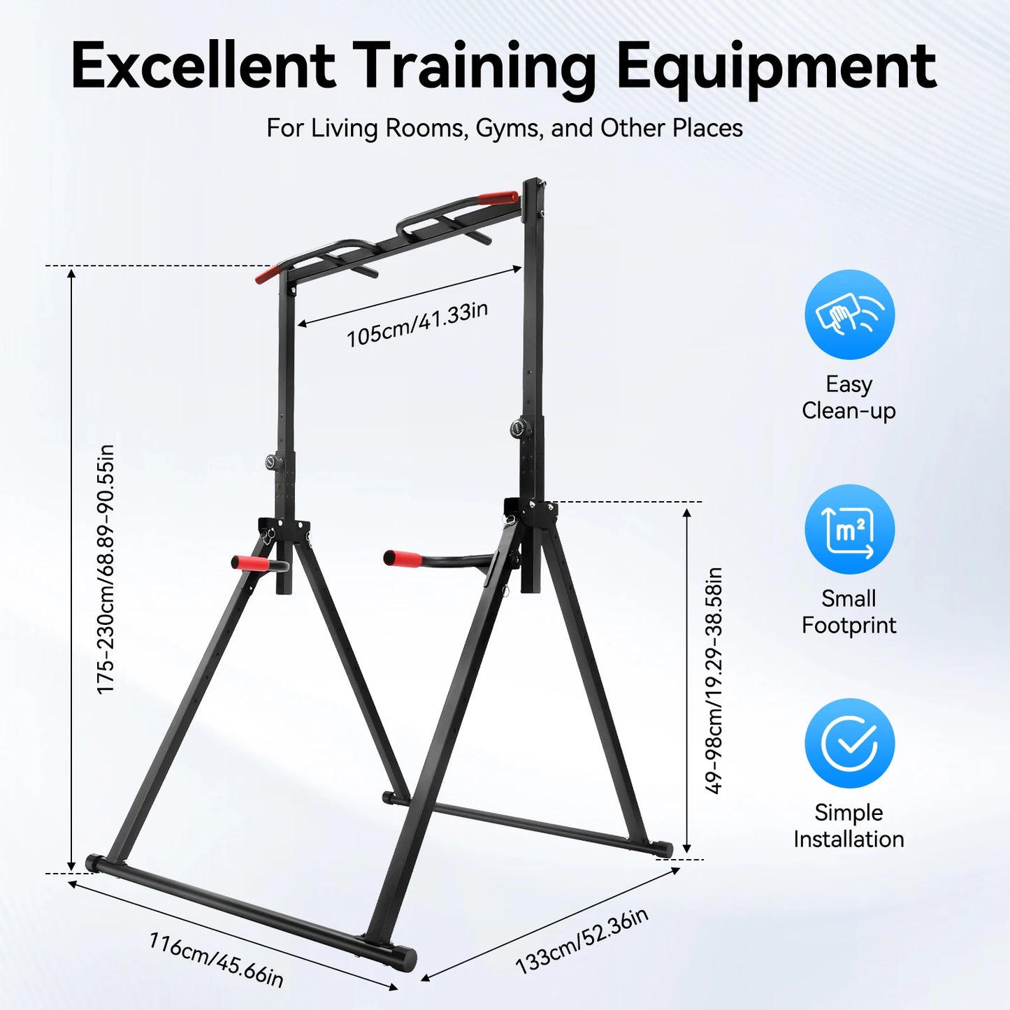 Foldable Adjustable Pull Up Bar With Parallel Bars for Home Gym 200kg