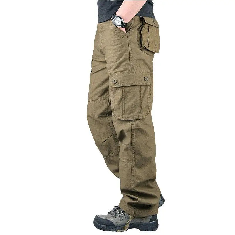 Men Tactical Cargo Pants Cotton Outdoor Hiking Trousers