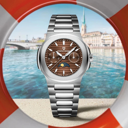 Pagani Design Womens Sapphire Quartz Watch Stainless Steel Bracelet