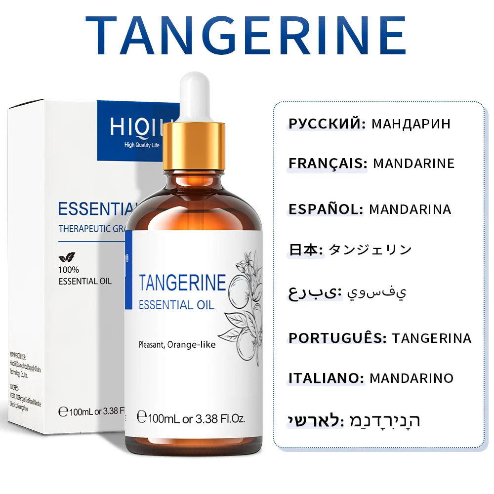HIQILI Tangerine Essential Oil Pure Citrus For Diffuser And Cleaning