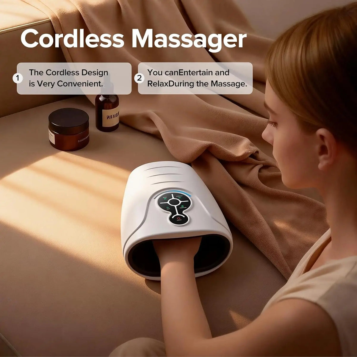 LINGTENG Heated Cordless Hand Massager for Relaxation and Pressure Relief
