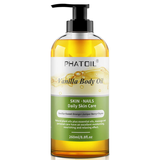 PHATOIL 260ml Body Oil For Skin Care Massage Oil Vanilla Ginger Grapefruit Basil Lavender Rosemary Rose Fragrance Body Oils