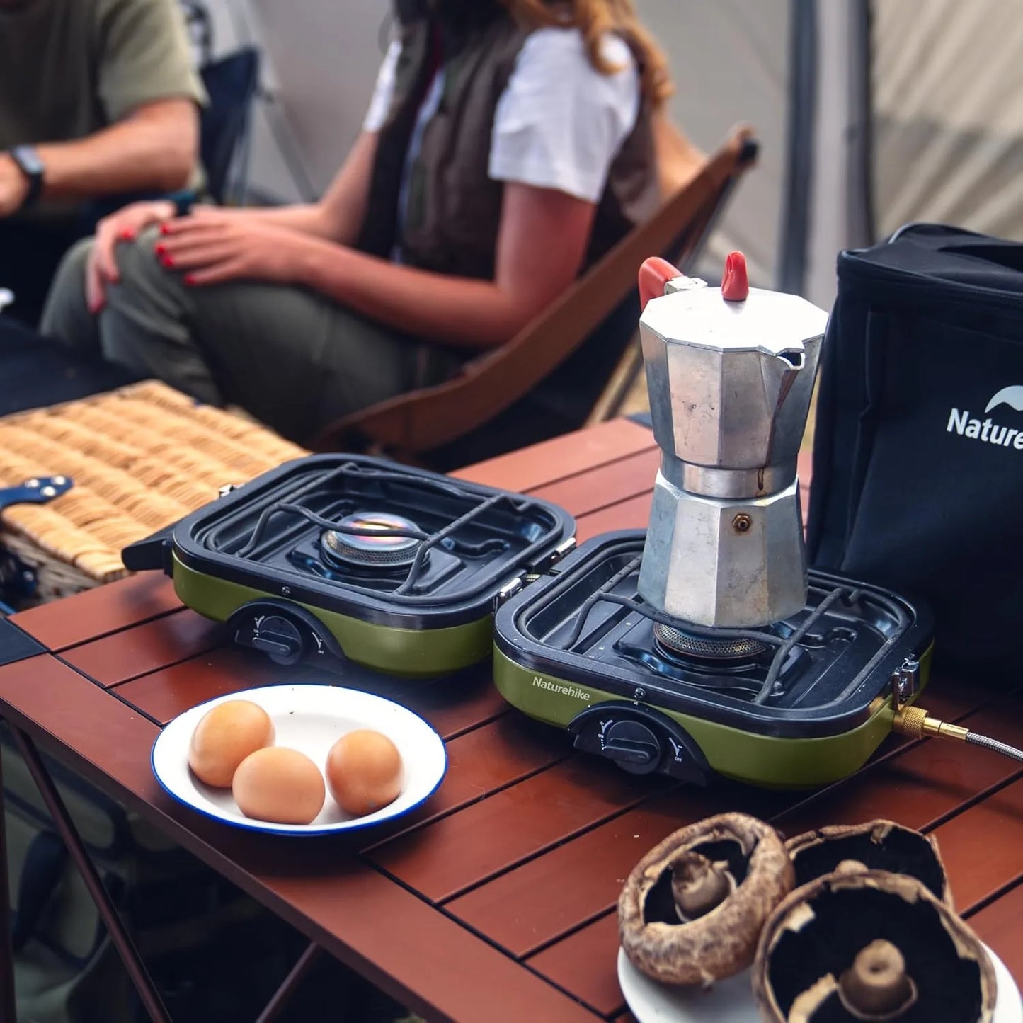 Naturehike 2 Burner Folding Camping Stove Portable Propane With Case
