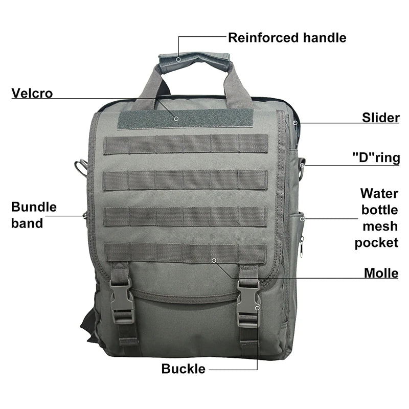 LQARMY MOLLE Laptop Bag Tactical Messenger Backpack Outdoor