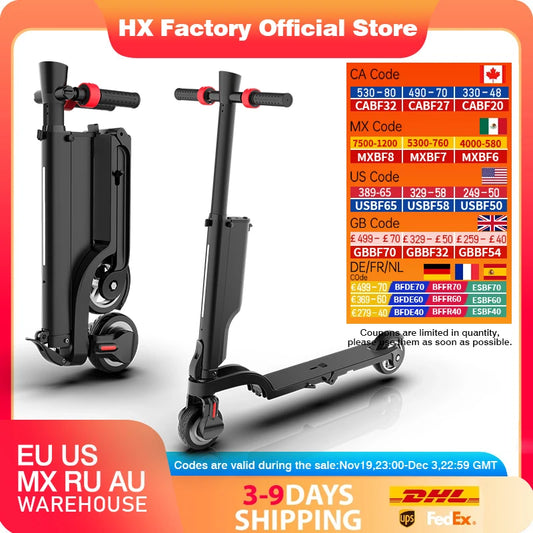 HX X6 Foldable Electric Scooter 350W 25KmH 75kg Capacity