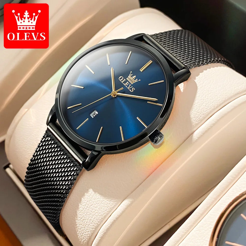 OLEVS Women's Ultra Thin Quartz Watch With Calendar And Waterproof