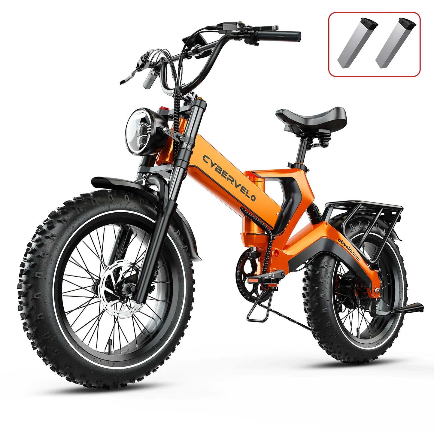 Cybervelo EK6 2000W Fat Tire Foldable Ebike With 48V Battery