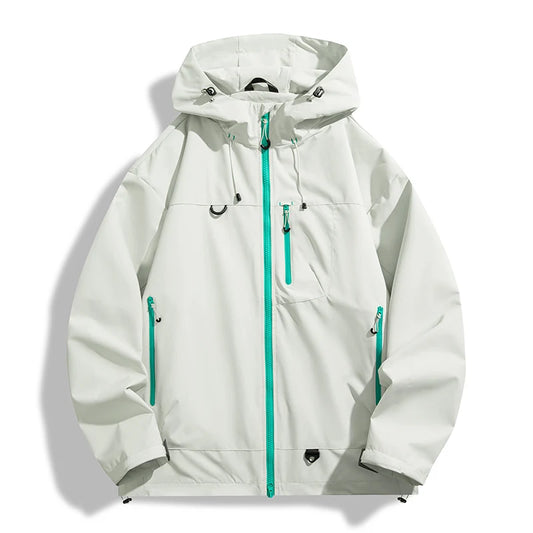 Unisex Waterproof Hiking Jacket Hooded Windbreaker For Outdoor Activities