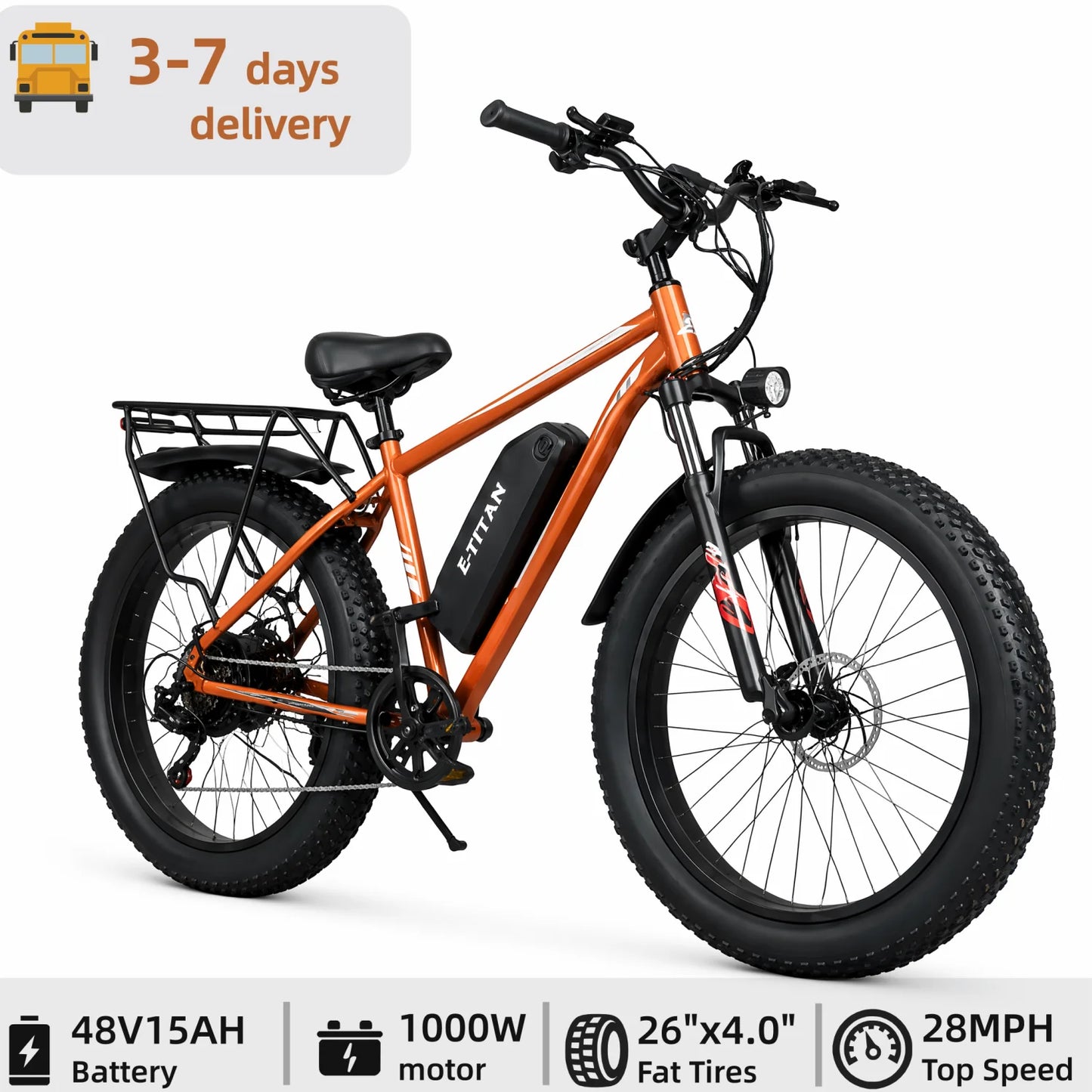 Electric Bicycle 1000W 48V 15Ah Battery Max Speed 28.6 Mph