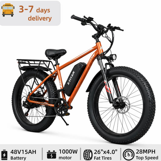 Electric Bicycle 1000W 48V 15Ah Battery Max Speed 28.6 Mph