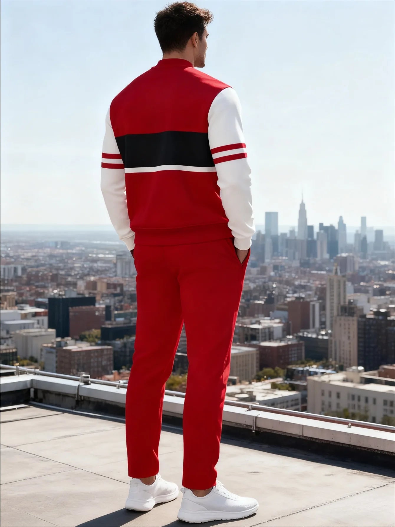 Men's Suit Digital Print Sweatshirt Set