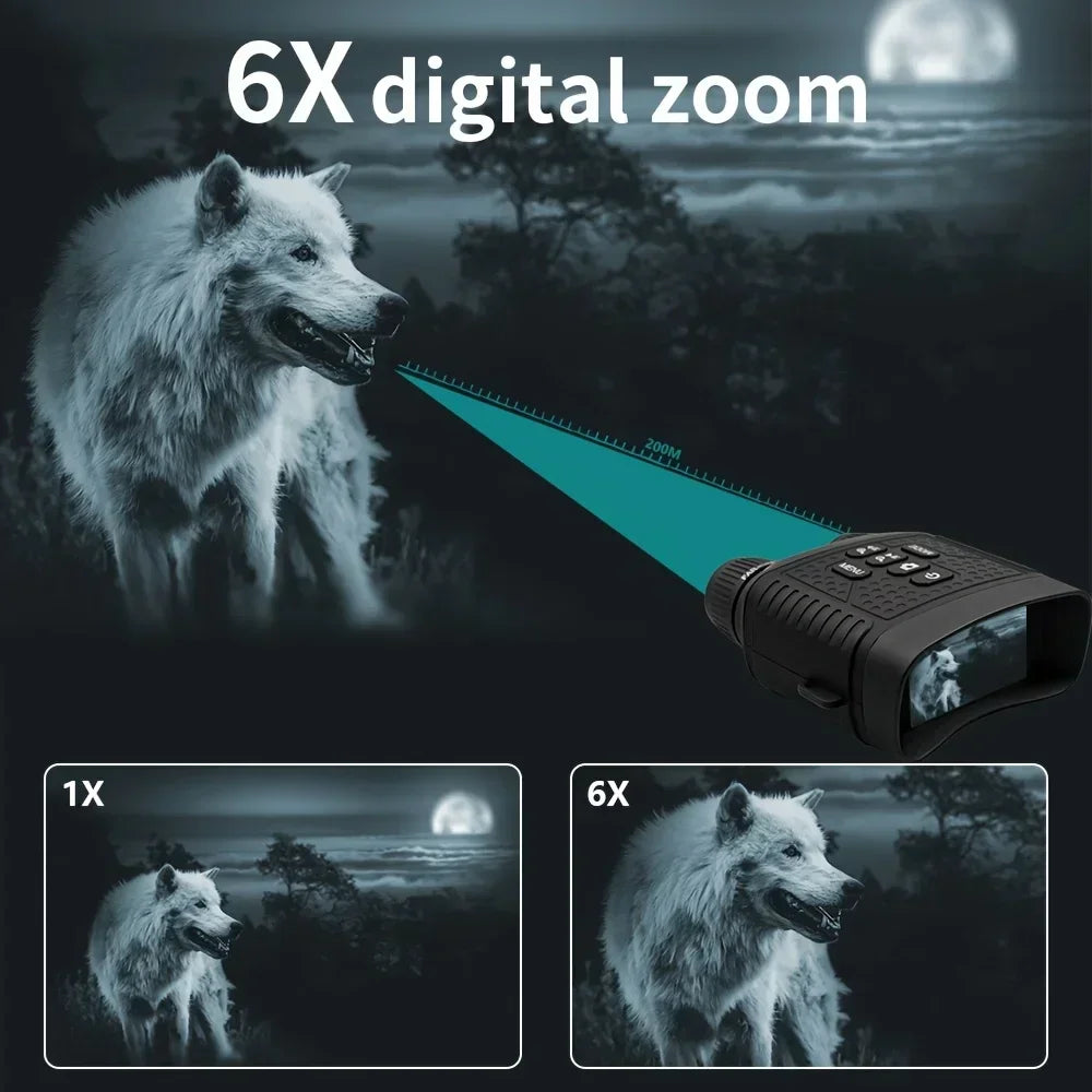 Digital Night Vision Binoculars With 6X Zoom Photo Video Recording