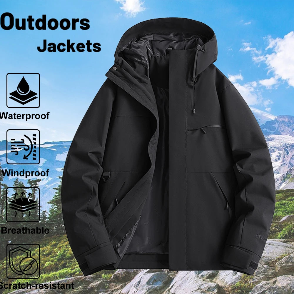 Waterproof Hooded Hiking Jacket for Women Outdoor Sports Trekking