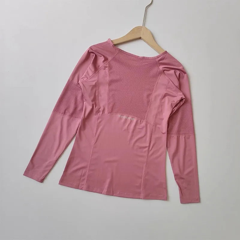 Women's Slim Fit Long Sleeve Yoga Top Quick Dry Breathable