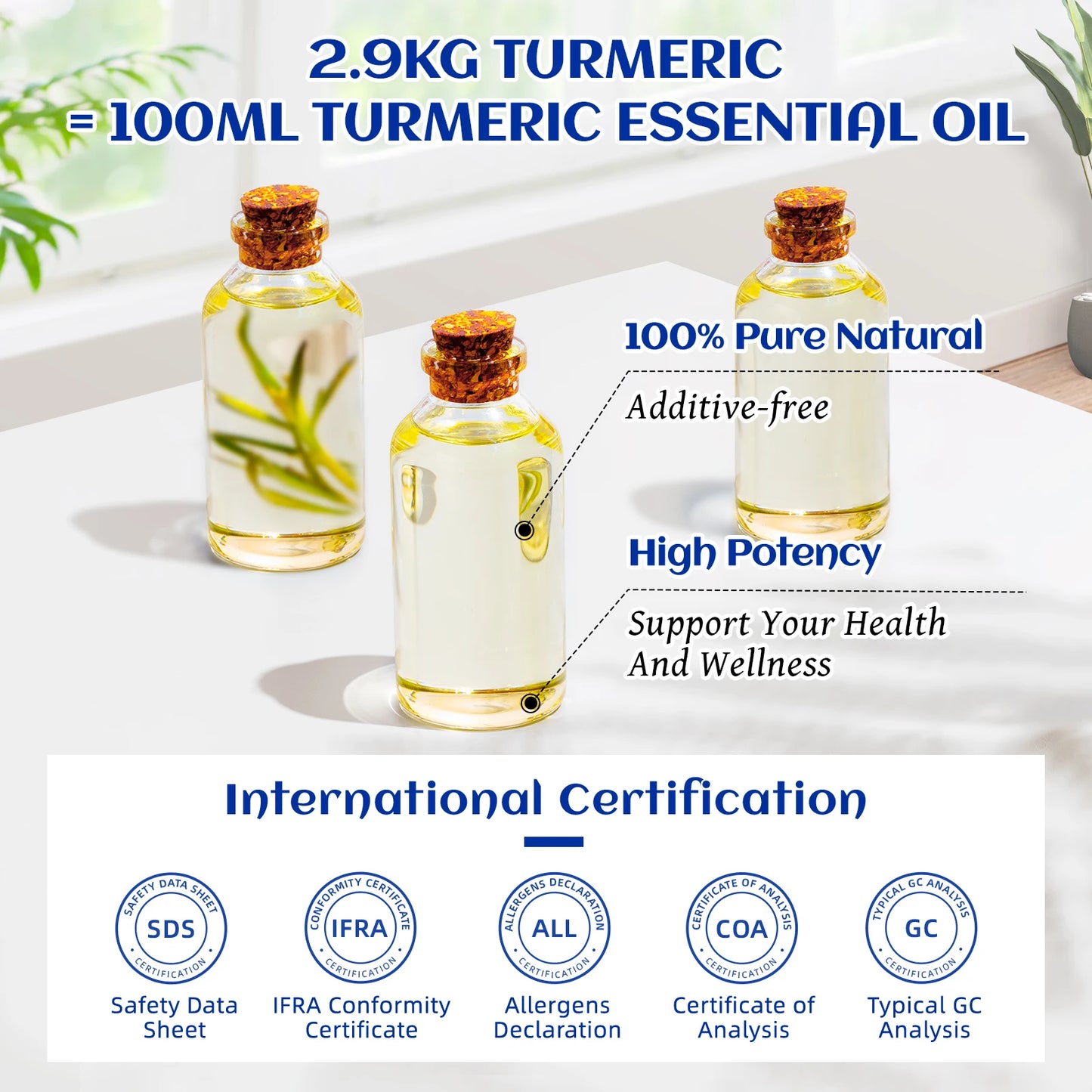 HIQILI Turmeric Essential Oil Pure Herbal Plant Oil