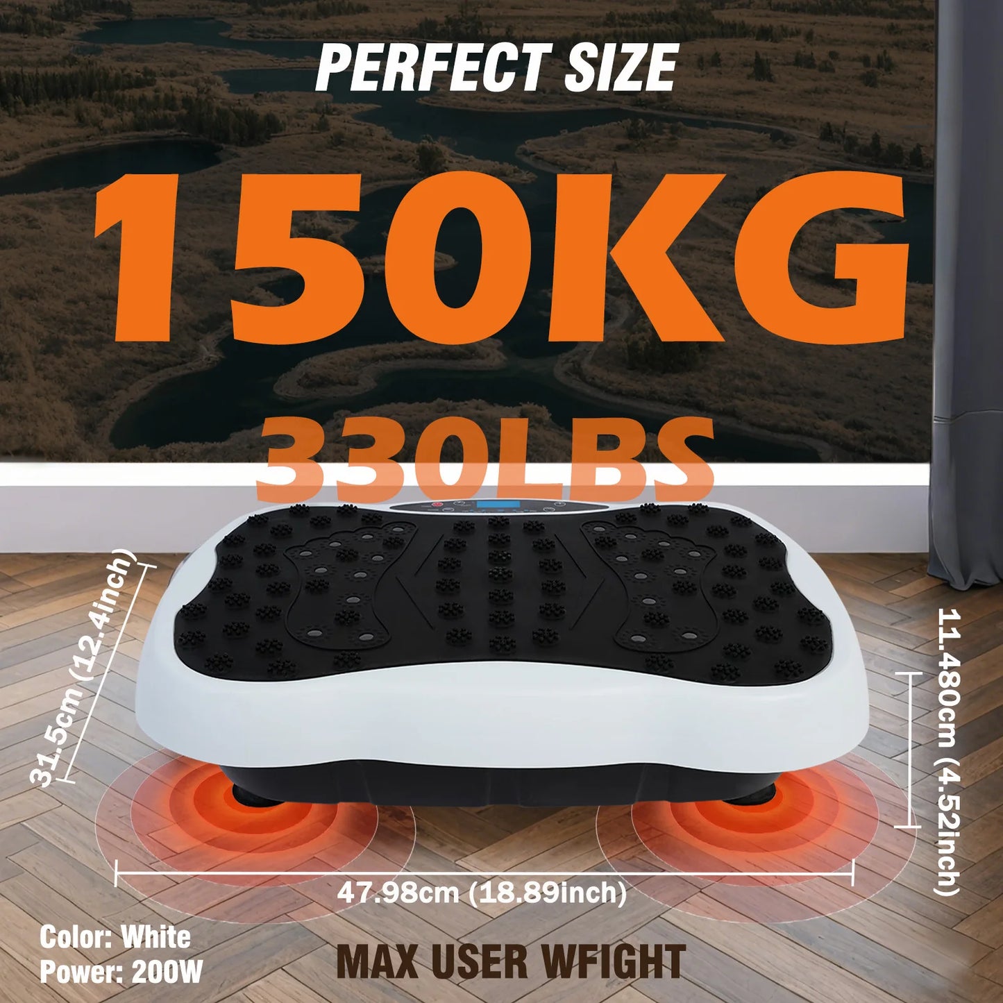 Full Body Vibration Plate Exercise Machine With Resistance Bands Remote