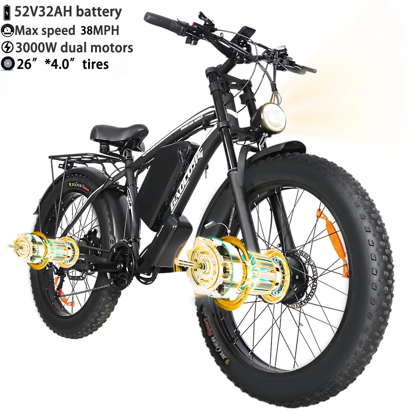 Baolujie Peak Power Electric Bicycle 1500W 3000W 5000W E Bike