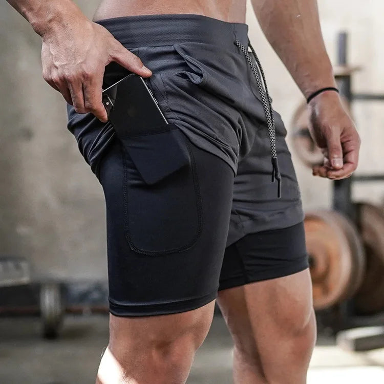 WYHYAYE Men 2 In 1 Quick Dry Running Shorts