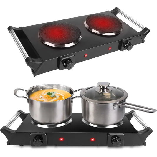 Portable Electric Double Burner Stove Cooktop 2000W For RV Camping