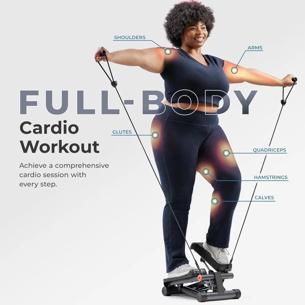Sunny Health Fitness Mini Stepper With Resistance Bands