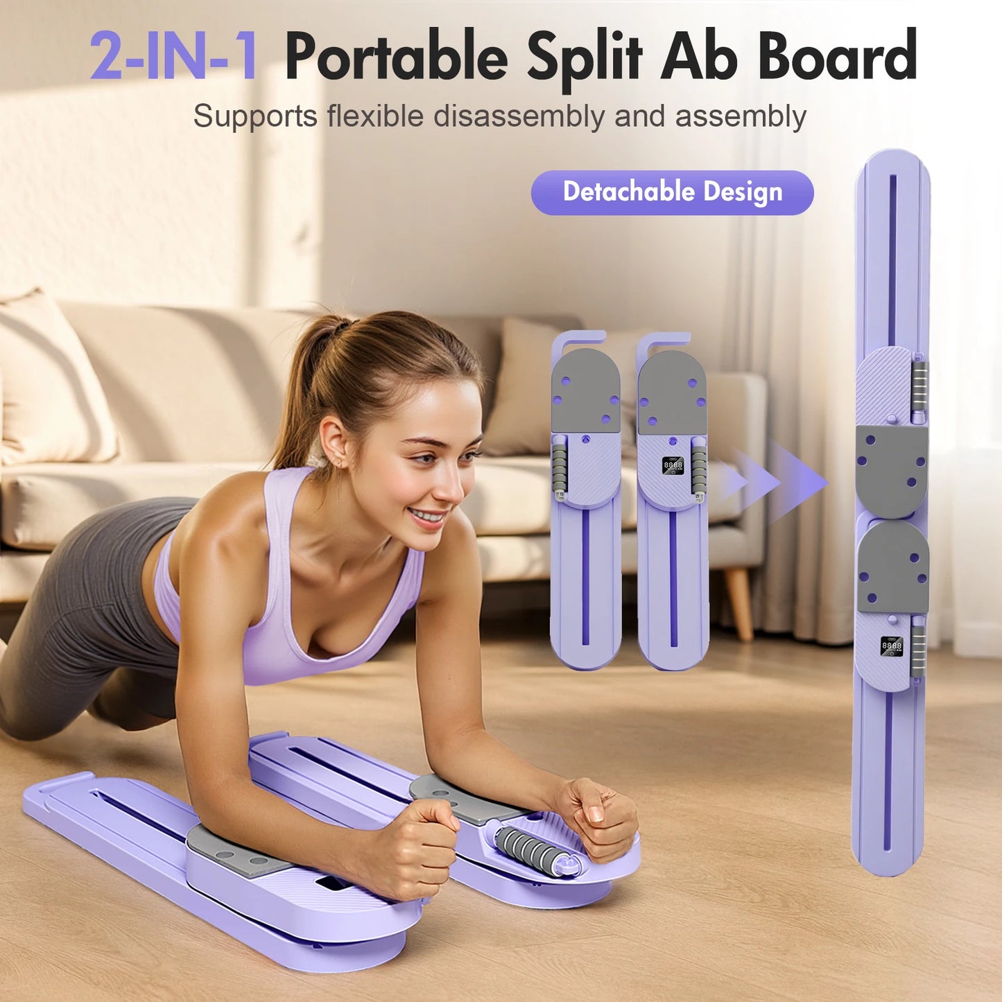 Pilates Reformer AB Portable Board With Resistance Bands LCD Display