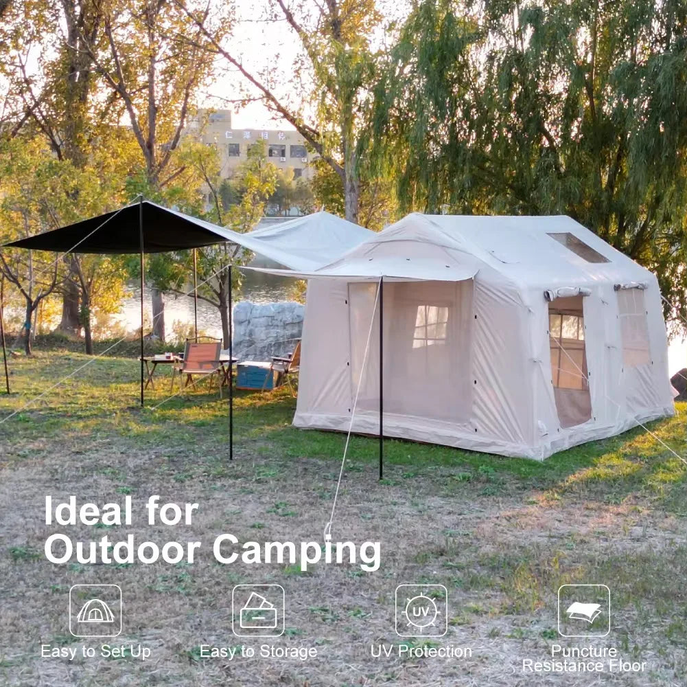 4 Season Inflatable Camping Tent With Pump Quick Setup