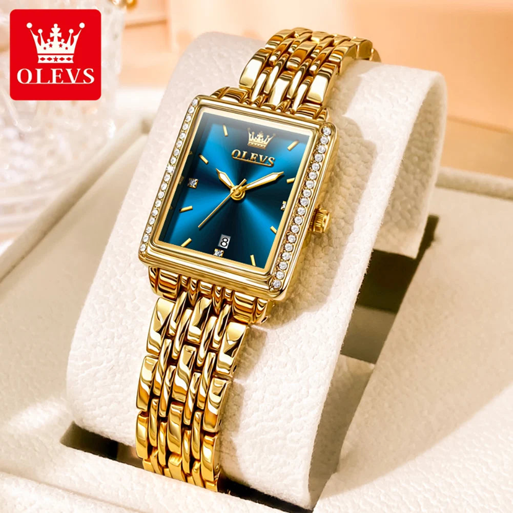 OLEVS Women's Diamond Watch Luxury Elegant Stainless Steel Quartz