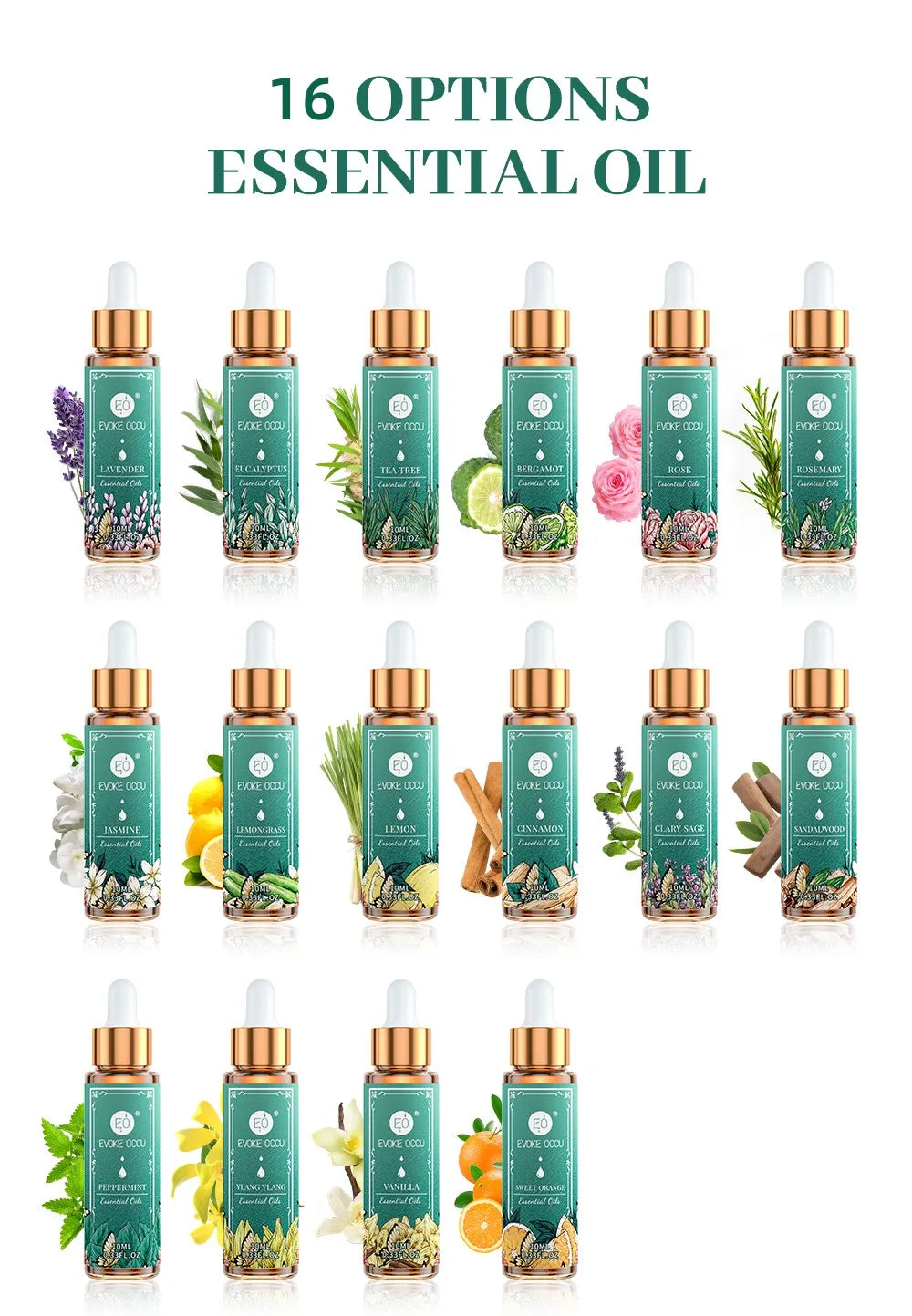 EVOKE OCCU 16 Set Pure Essential Oils For Diffuser