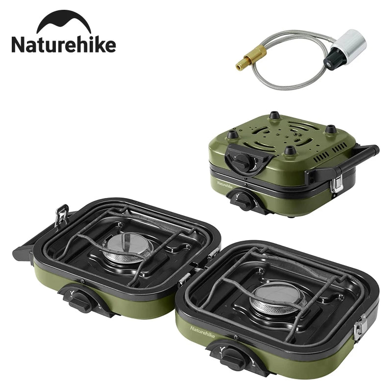 Naturehike 2 Burner Folding Camping Stove Portable Propane With Case