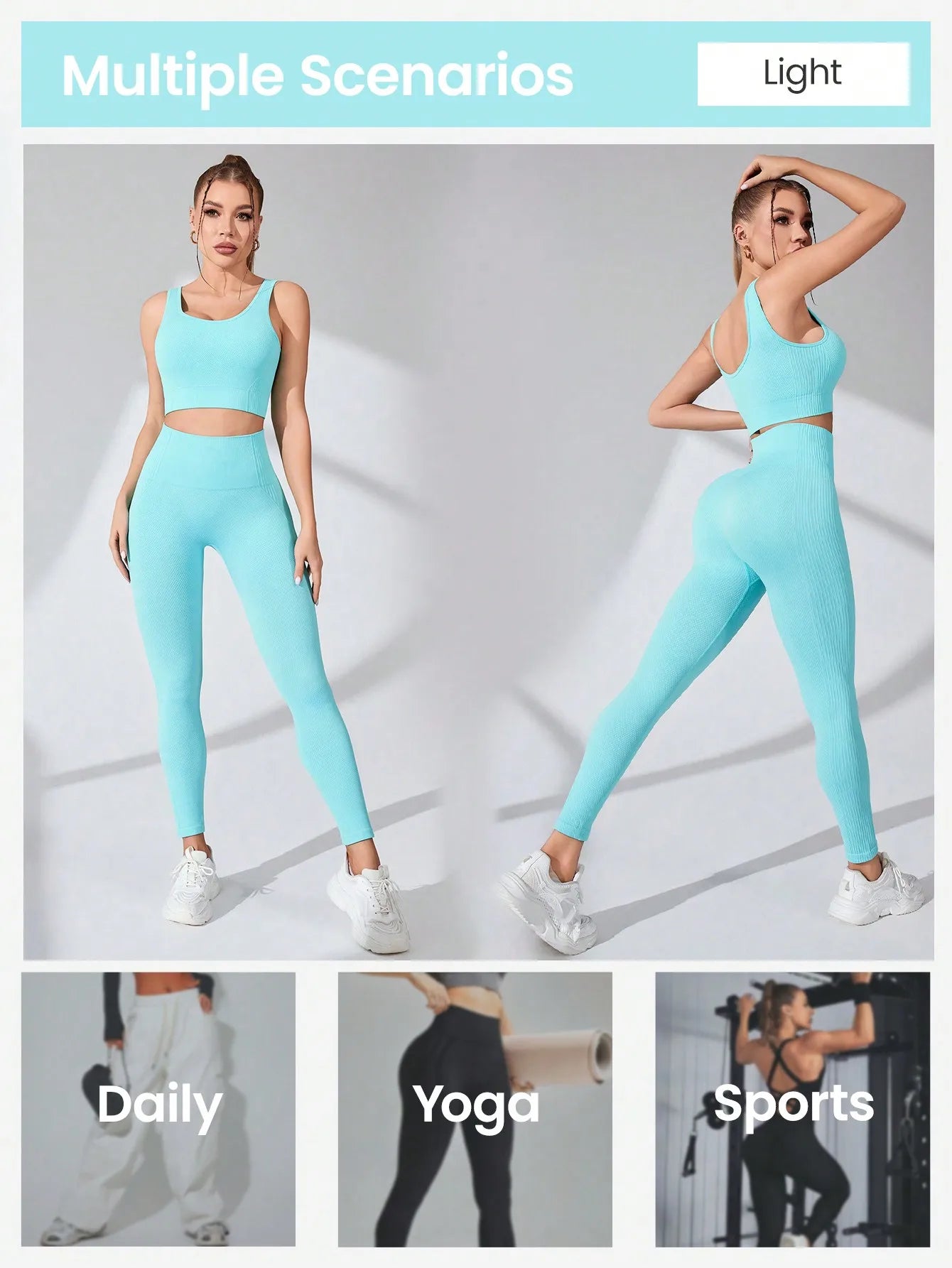 Seamless Yoga Two Piece Set Women Sports Bra And Leggings