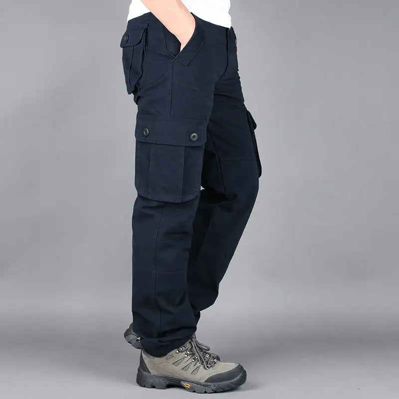 Men Tactical Cargo Pants Cotton Outdoor Hiking Trousers