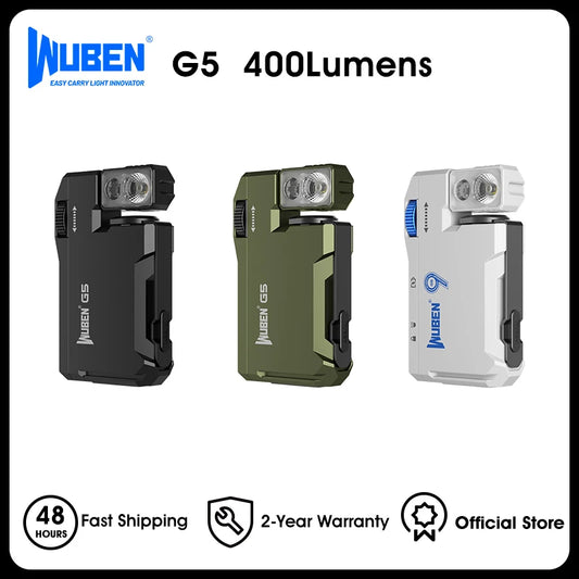 WUBEN G5 Rechargeable EDC Flashlight RGB Dual Light Sources