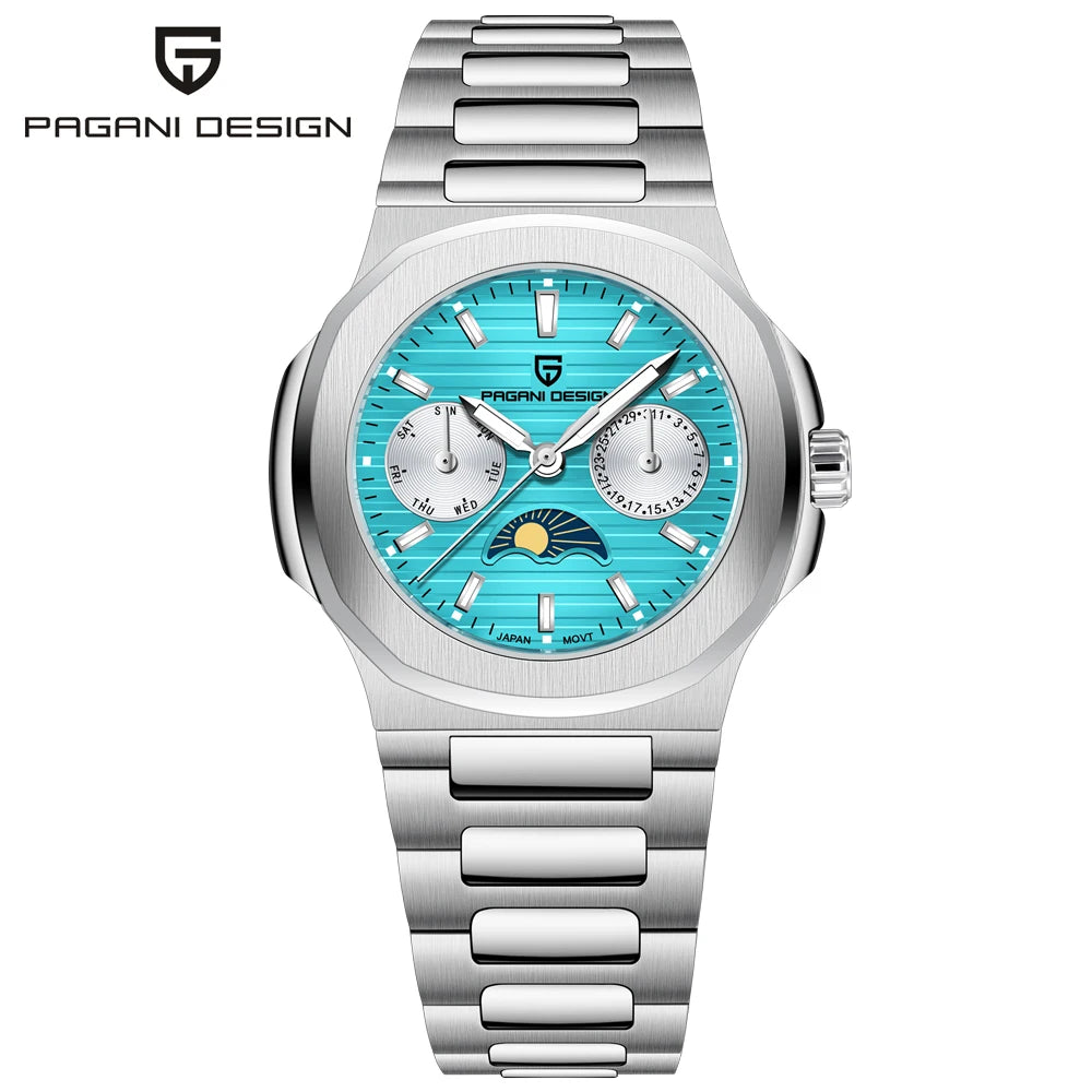 Pagani Design Womens Sapphire Quartz Watch Stainless Steel Bracelet