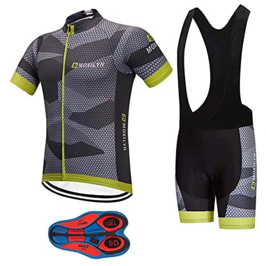 Women's Quick-Dry Cycling Jersey With Bib Shorts 9D Gel Pad