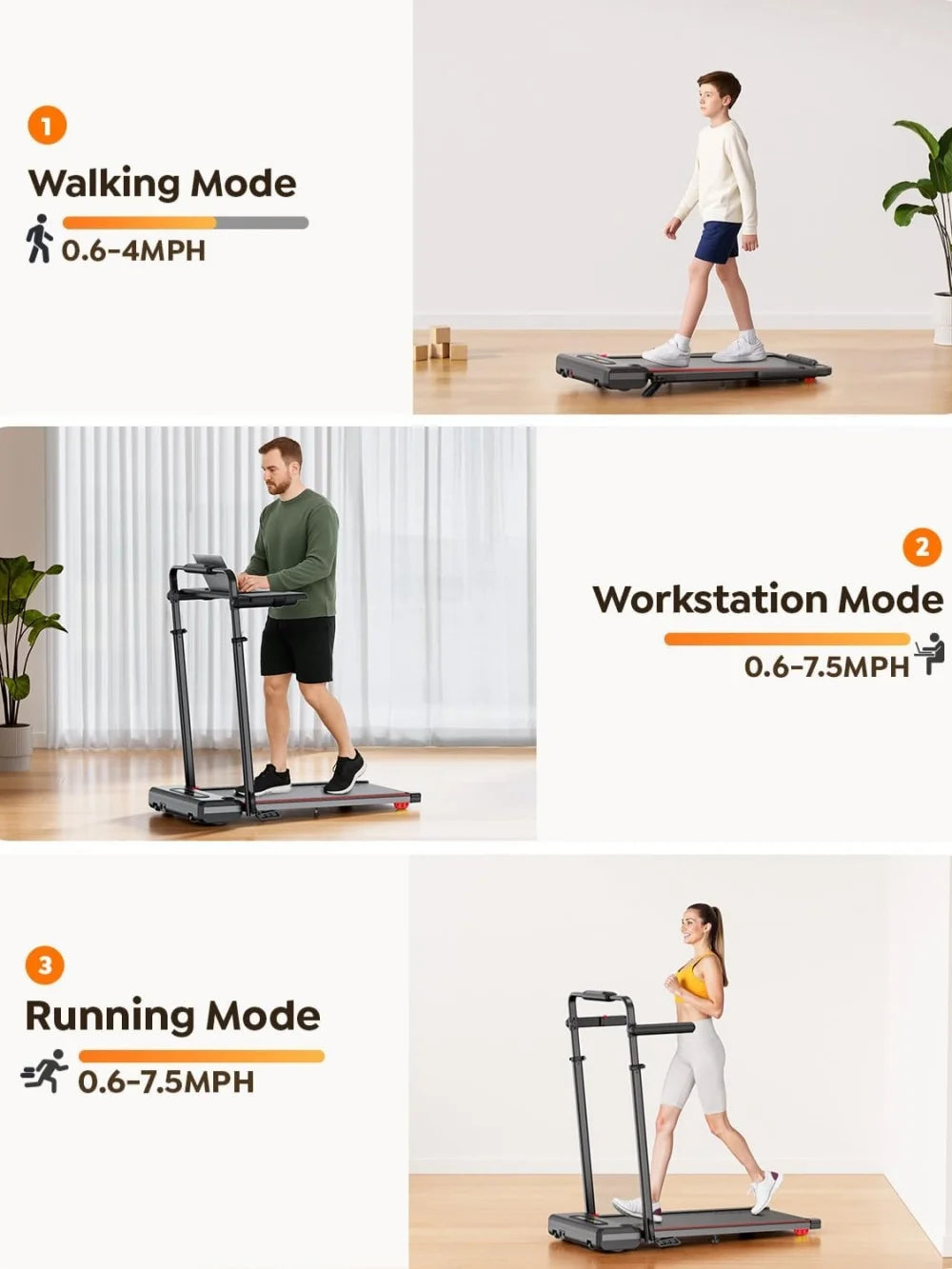 Driving Walking Pad Treadmill For Home Use With Bracket