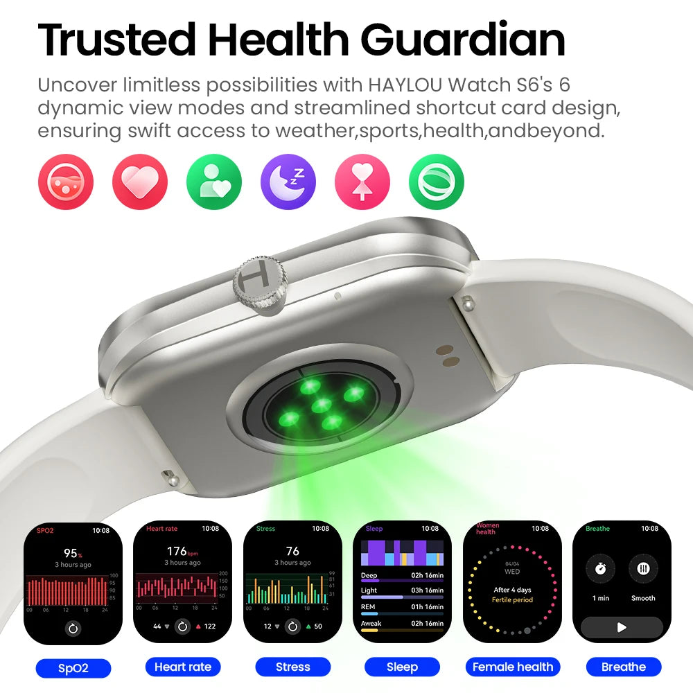 Haylou Watch S6 Smartwatch IP68 Waterproof Fitness Tracker Bluetooth