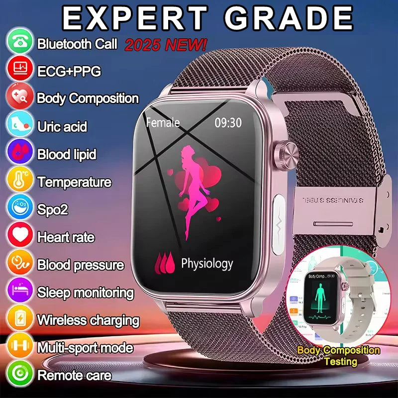ECG PPG Smart Watch Health Tracker Blood Pressure Lipids