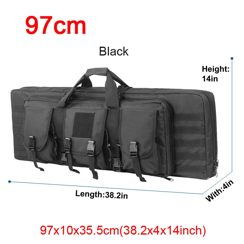 LQARMY Tactical Double Rifle Case Molle Bag Sniper Airsoft