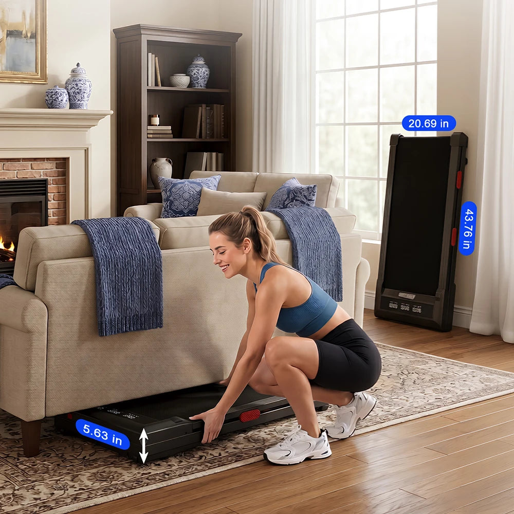 Superun 3.0HP Incline Under Desk Walking Pad Treadmill for Home