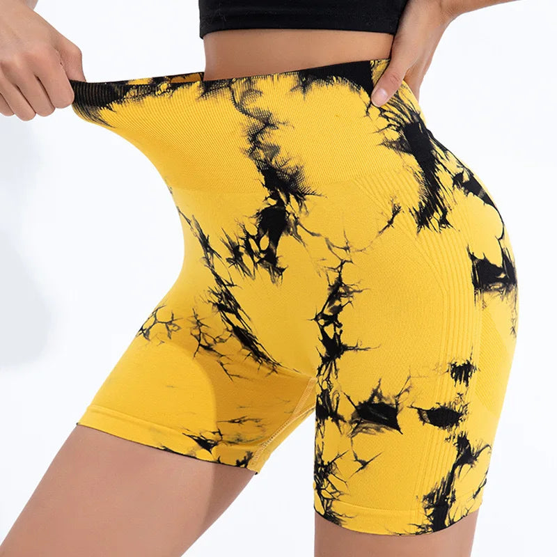 Women's High Elastic Yoga Shorts For Gym And Running