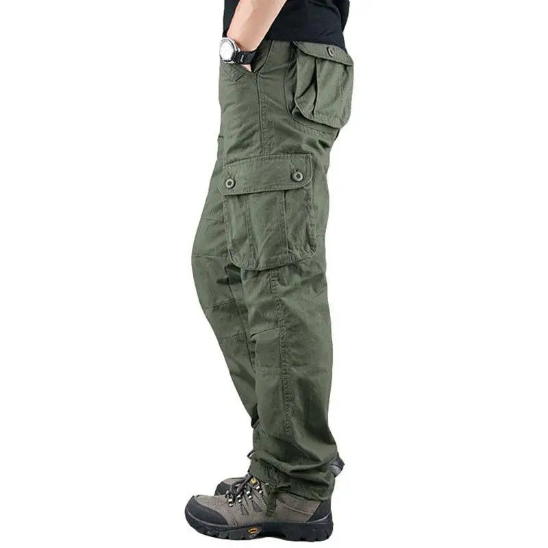 Men Tactical Cargo Pants Cotton Outdoor Hiking Trousers