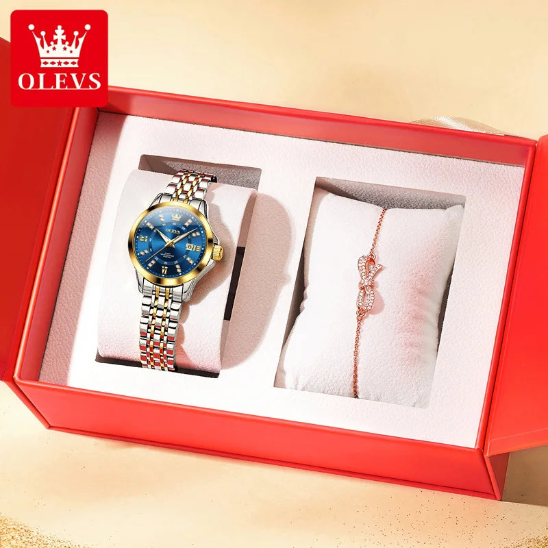 OLEVS 3620 Women's Luxury Diamond Quartz Watch Calendar