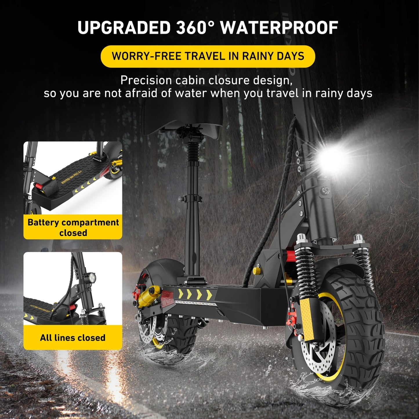 IENYRID M4 Pro S+Electric Scooter 800W Motor 48V 12.5AH Battery 10"Tire Escooter 45km/h Max 40-50KM Range Disc Brake LCD Display