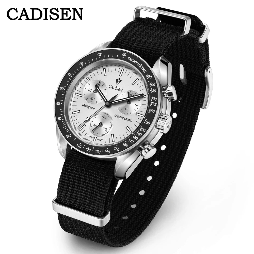 Cadisen Mens Quartz Chronograph Watch With Sapphire Crystal For Men